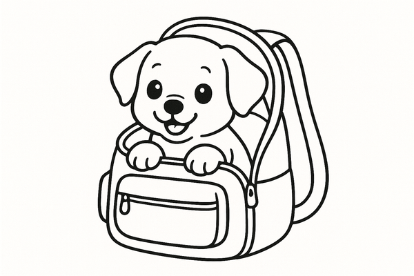 puppy in back pack cute lines